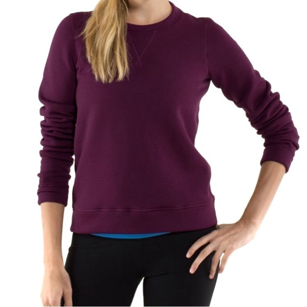 Lululemon Keep It Cozy Sweatshirt Sz 2 Crew Neck Fleece Purple Plum Athleisure